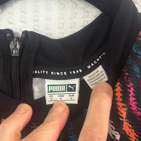 PUMA Women's Black and Vibrant Patterned Mini Dress - Picture 2 of 6